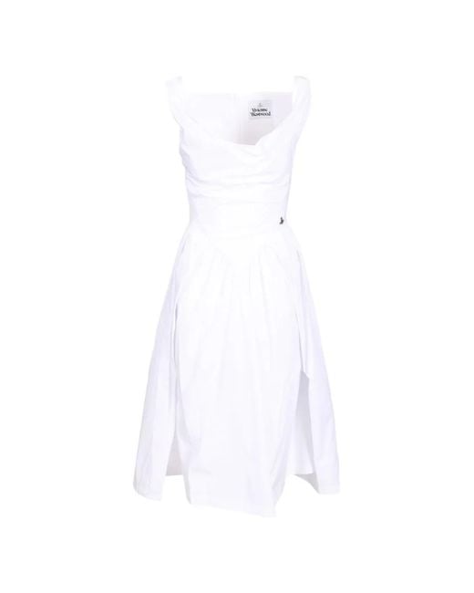 Vivienne Westwood White Sunday Gathered Midi Dress