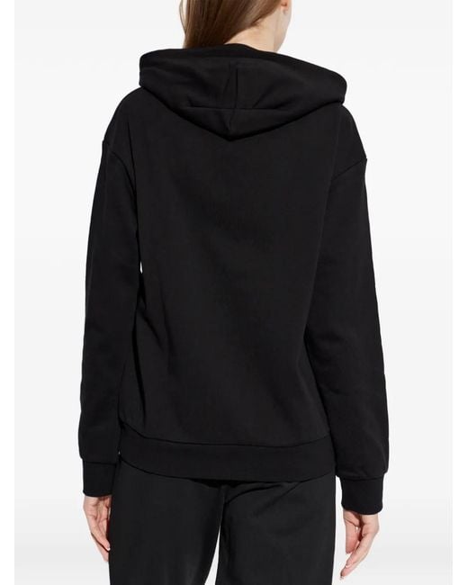 EA7 Black Logo-Detail Hoodie