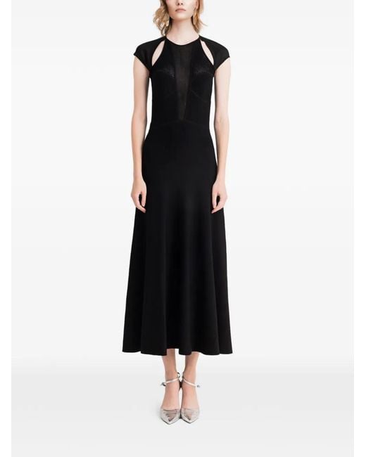 Gemy Maalouf Black Cut-Out Detail Midi Dress