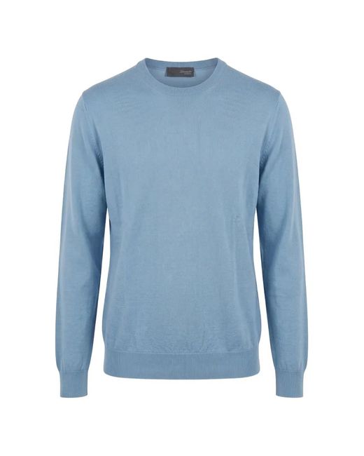 Drumohr Blue Crew-Neck Sweater for men