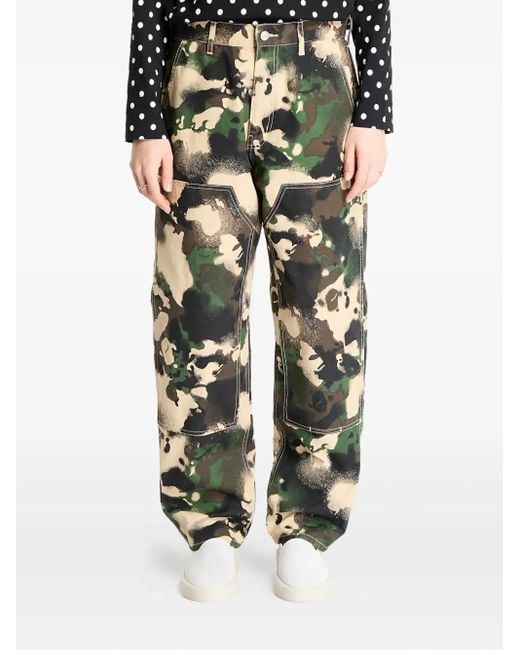 A Bathing Ape Green Camouflage-Pattern Cotton Trousers