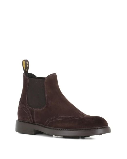 Doucal's Brown Suede Brogue Boots for men