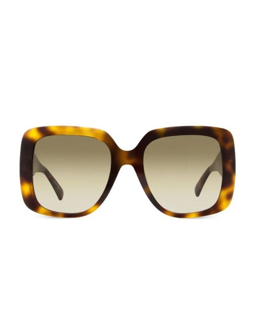 Longchamp Brown Tortoiseshell Oversized Sunglasses