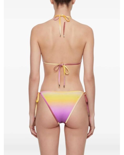 The Attico White Gradient-Effect Triangle Bikini
