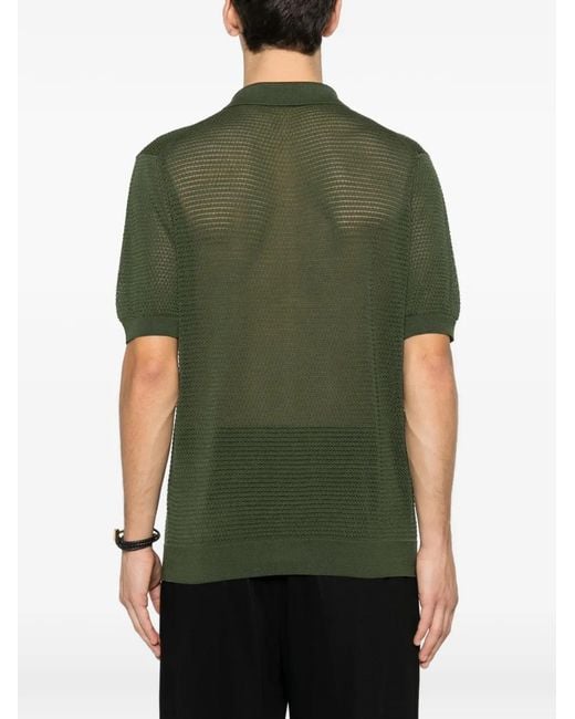 Tagliatore Green Button-Up Polo Shirt for men