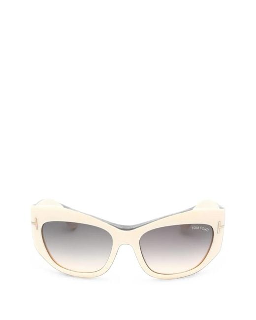 Tom Ford White Cat-Eye Sunglasses