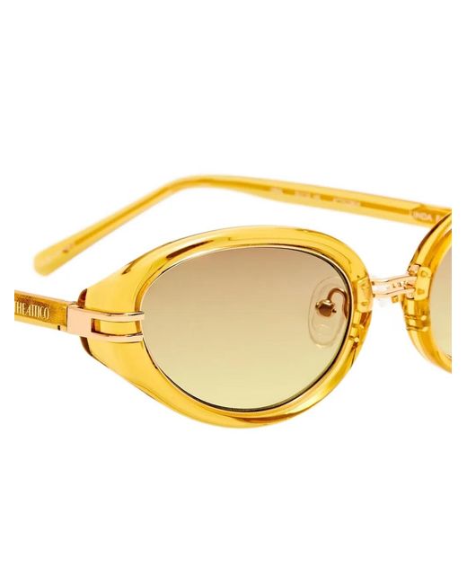The Attico Metallic X Linda Farrow Ambra Oval-Frame Sunglasses