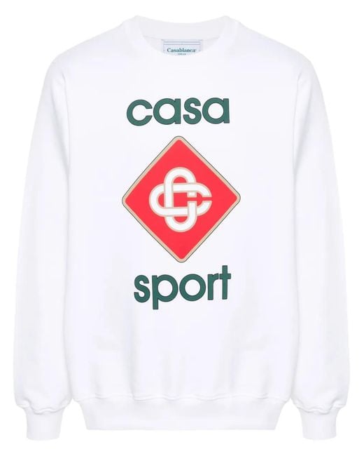 Casablanca White 'Logo Organic Cotton Sweatshirt