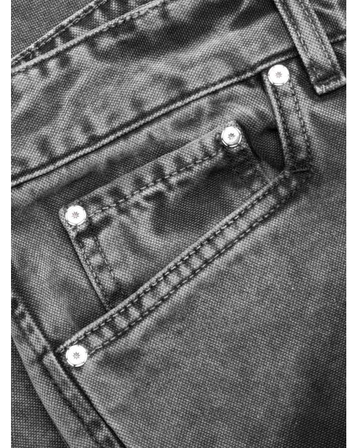 PDF Gray Embroidered Distressed Jeans for men