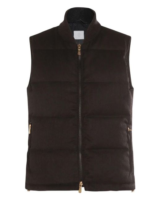 Eleventy ジップアップ パデッドベスト Black