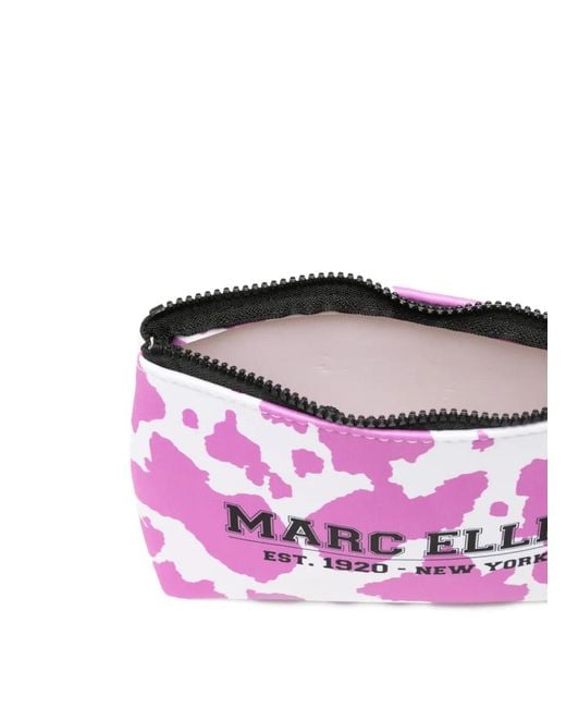 Marc Ellis Pink Buby Cowboy Cow-Print Logo-Print Clutch Bag