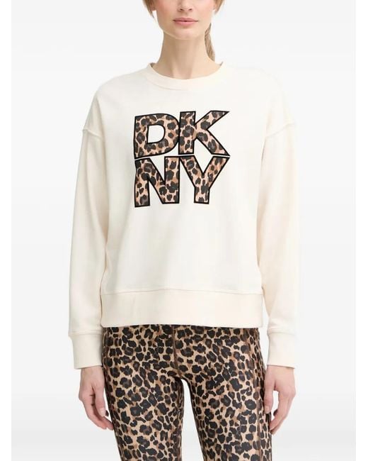 DKNY White Sweat À Imprimé Léopard