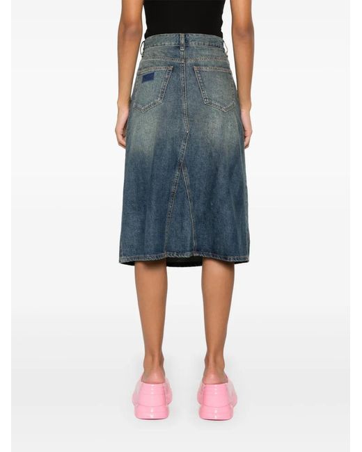Ganni Blue Heavy Midi Skirt