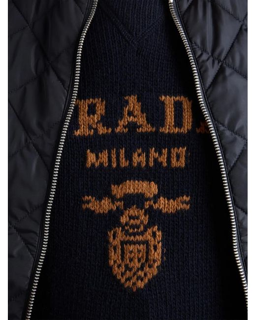 Prada Blue Crew-Neck Cashmere Jumpe