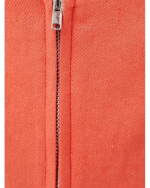 Drykorn Red Zip-Back V-Neck Top