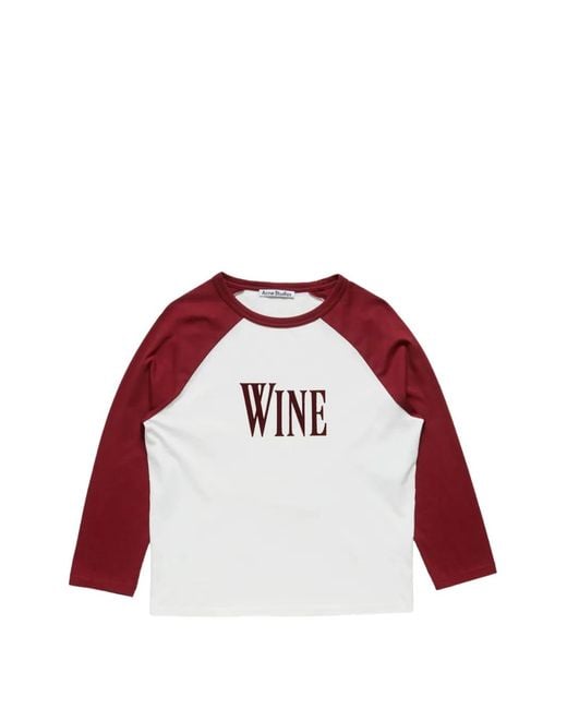 Acne Red Wine Graphic T-Shirt
