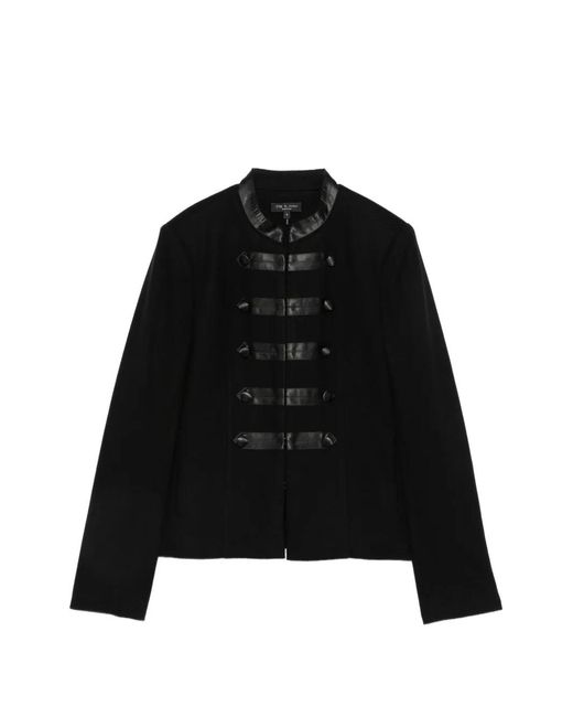 Rag & Bone Militaire Jack Met Leren Afwerking in het Black