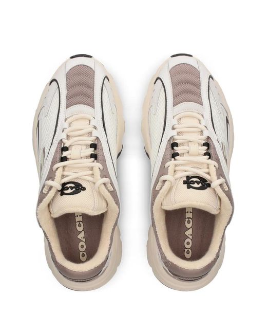 COACH White Bolt Runner Multi-Panelled Sneakers for men