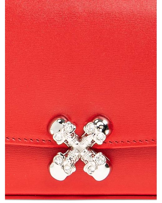 McQueen Red Leather Shoulder Bag