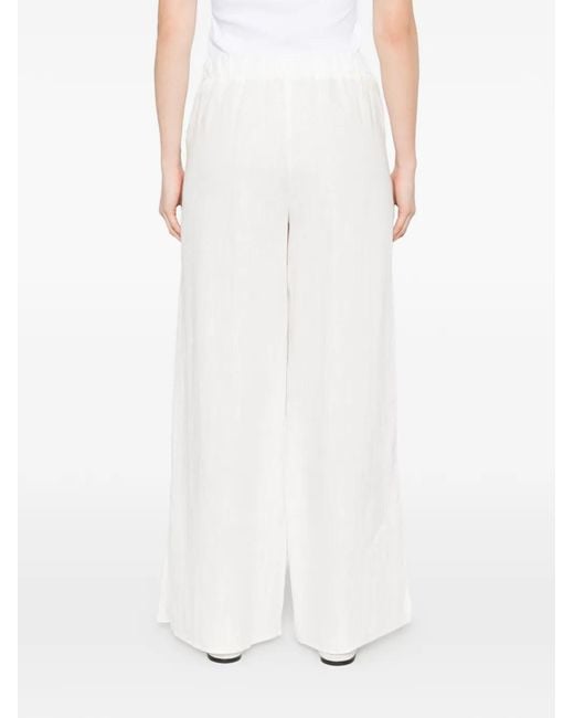 Panicale White Pantalon À Taille À Lien De Resserrage