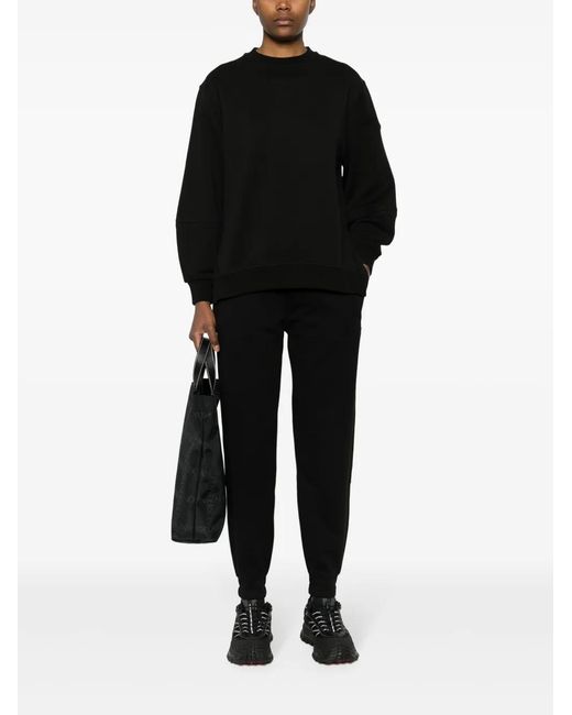 Moncler Black Embossed-Logo Cotton Sweatshirt