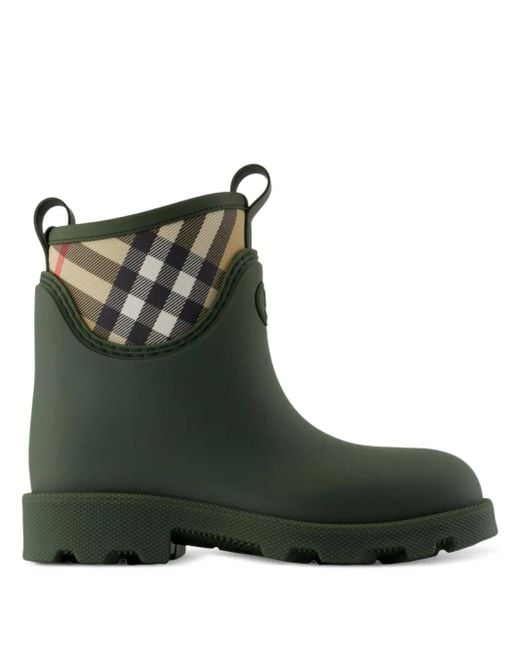 Bottines De Pluie À Carreaux Burberry en coloris Green