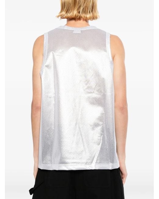 Comme des Garçons White Perforated Metallic Vest for men