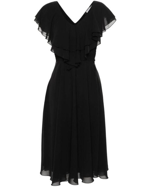 ROTATE BIRGER CHRISTENSEN Black Sabinta Midi Dress