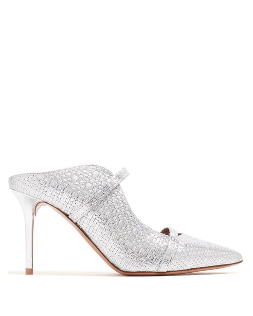 Malone Souliers White Maureen 85mm Leather Mules
