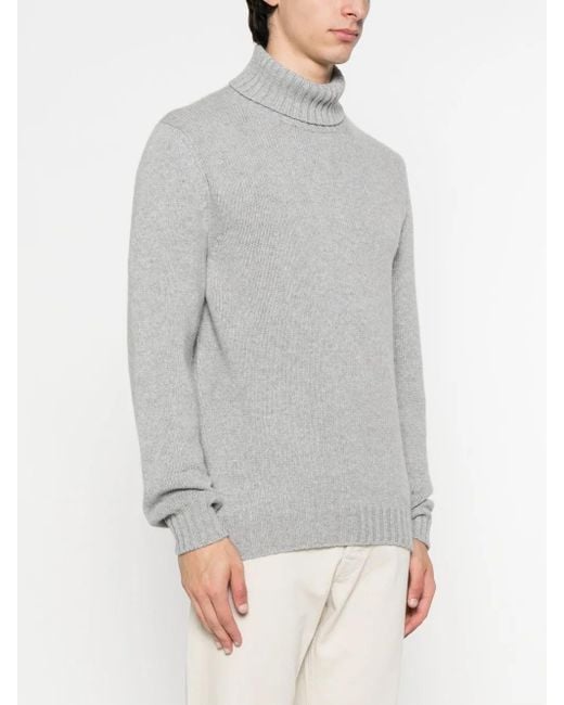 Fedeli Gray Turtleneck Sweater for men