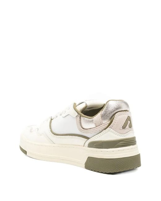 Autry White Lizard Panelled Trainers