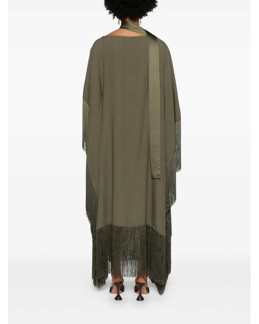 ‎Taller Marmo Green Tevere Fringed Kaftan Dress - Women's - Viscose/acetate