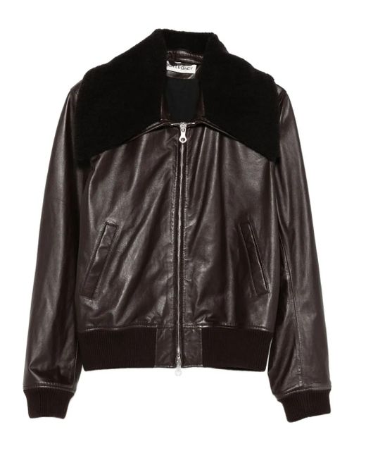 Our Legacy Black Fur-Collar Bomber Jacket for men