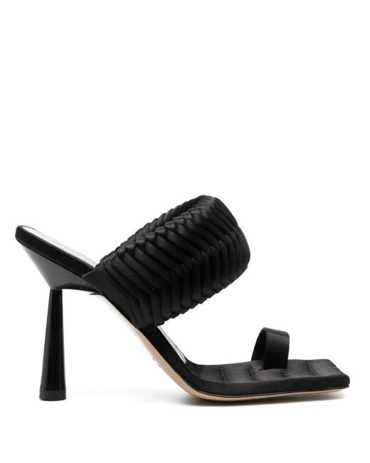 Gia Borghini Black 115Mm Leather Heeled Sandals
