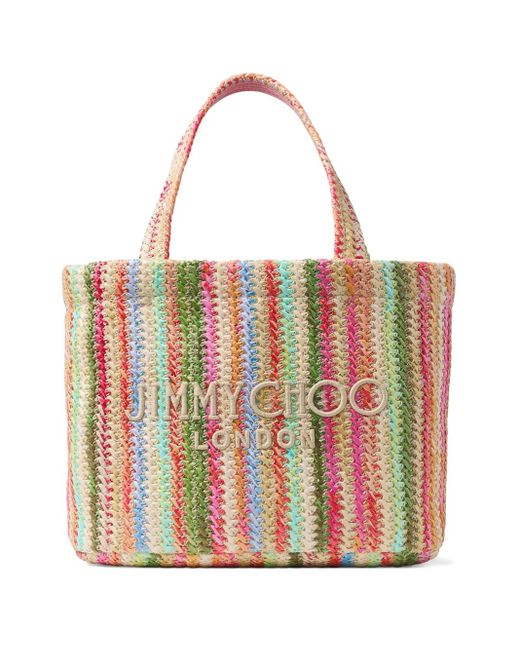 Jimmy Choo Red Striped Tote Bag