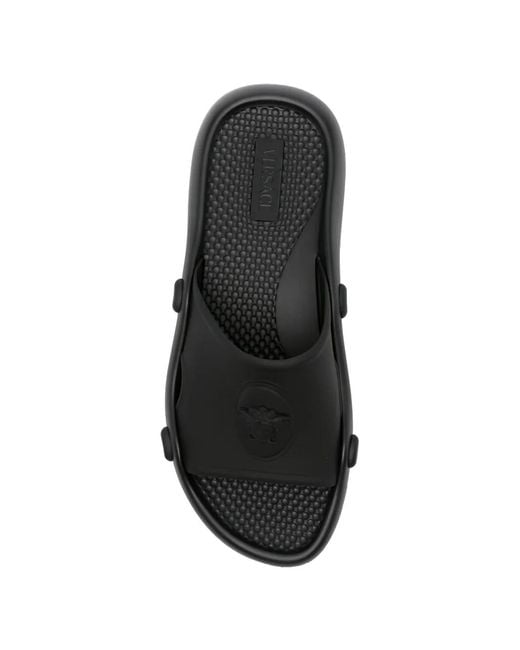 Versace White Medusa-Plaque Slides for men