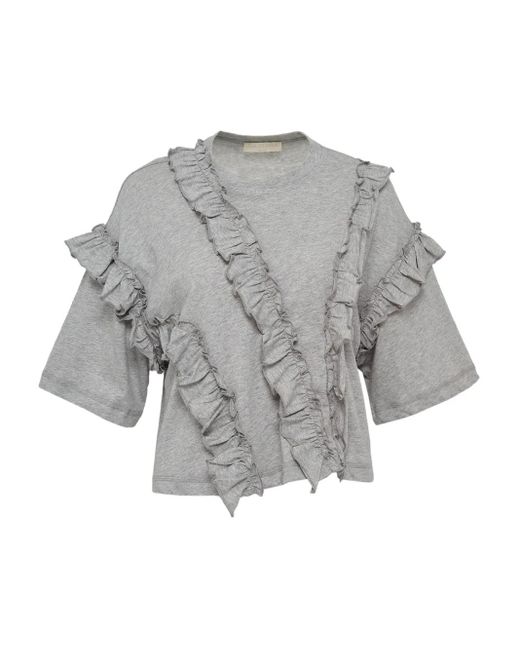 Ulla Johnson Gray Gerüschtes Sydney T-Shirt