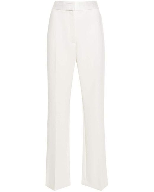 Claudie Pierlot White Satin-trim Tailored Trousers