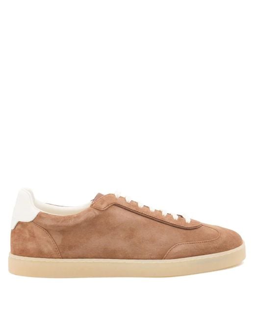 Brunello Cucinelli Brown Suede Leather Sneakers for men