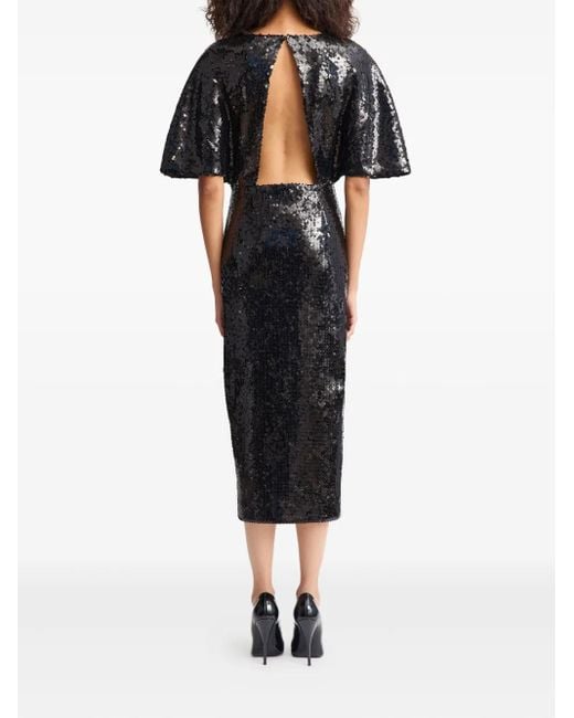 16Arlington Black Ermara Sequinned Midi Dress