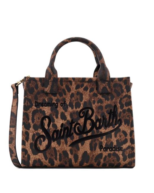 Mc2 Saint Barth Black Leopard-Print Shoulder Bag