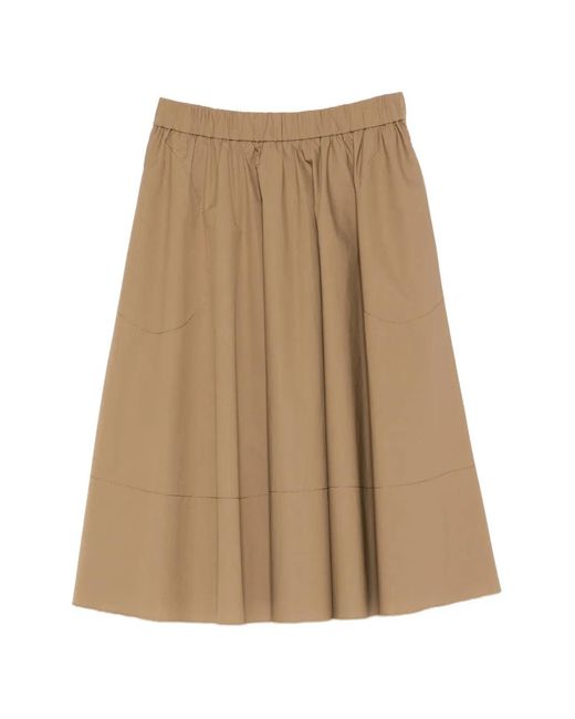 Susanne Bommer Natural Swing Elasticated-Waistband Midi Skirt