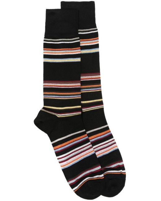Paul Smith Black Flavio Stripe Socks for men