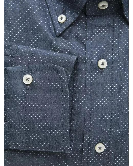 Robert Friedman Blue Mini-Dot Cotton Shirt for men