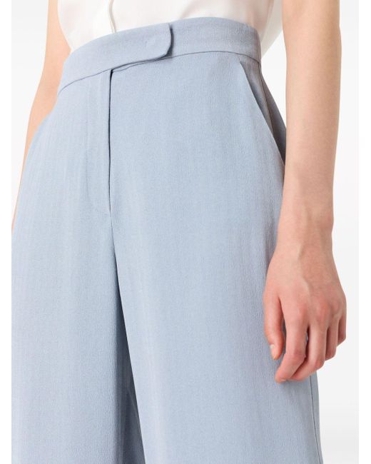Emporio Armani Blue High-Waisted Trousers