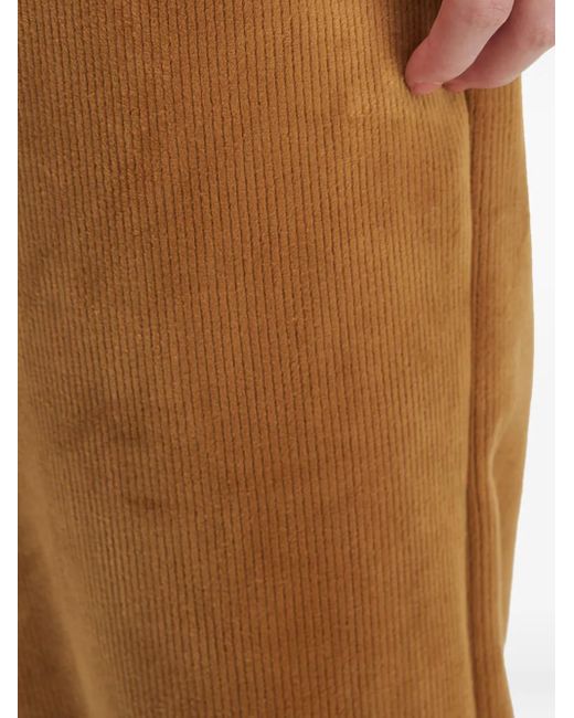 Chocoolate Brown Cord Heart-Logo Track Pants