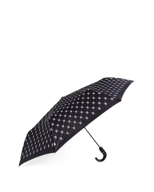 Moschino Blue Monogram Folding Umbrella