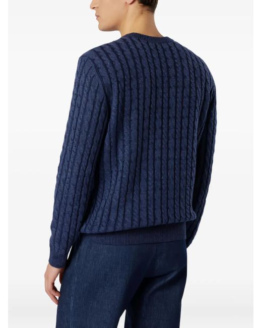 Sease Blue Cable-Knit Sweater for men
