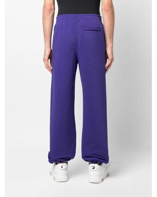 Off-White c/o Virgil Abloh Blue Logo-Patch Track Pants for men
