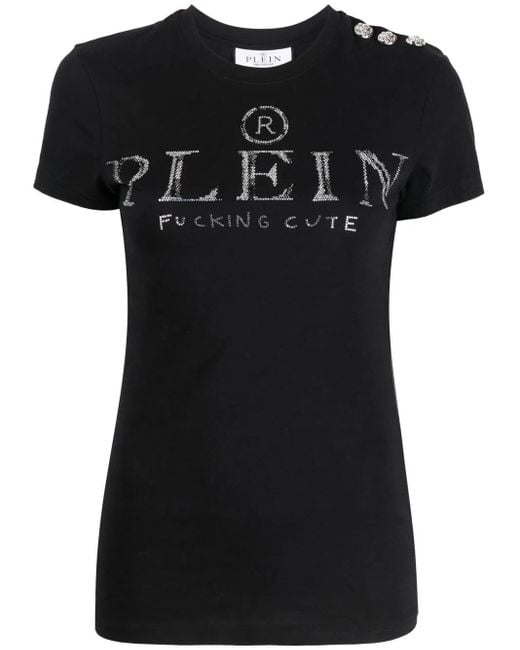 Philipp Plein ビジューロゴ Tシャツ Black